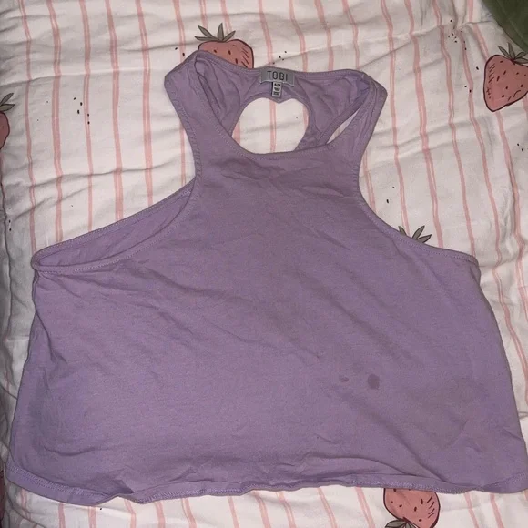 Tobi Lavender Crop Top - Picture 3 of 5